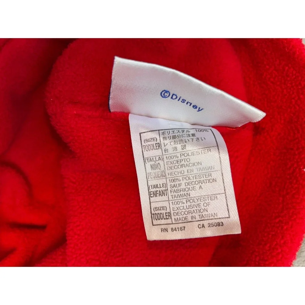 Vintage Disneyland Resort Fleece Hat Beanie Toddler Red Minnie Mouse Bow - Picture 4 of 5